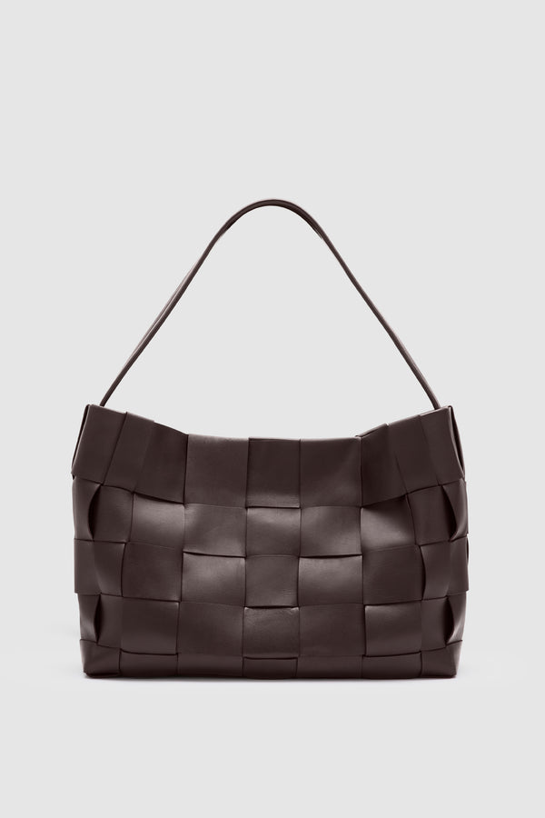 Woven Large Tote - Chocolate