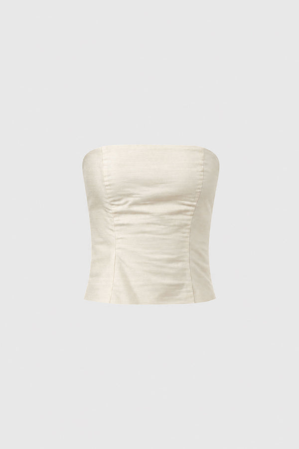 Raw Silk Minimal Bodice - Cloud Cream