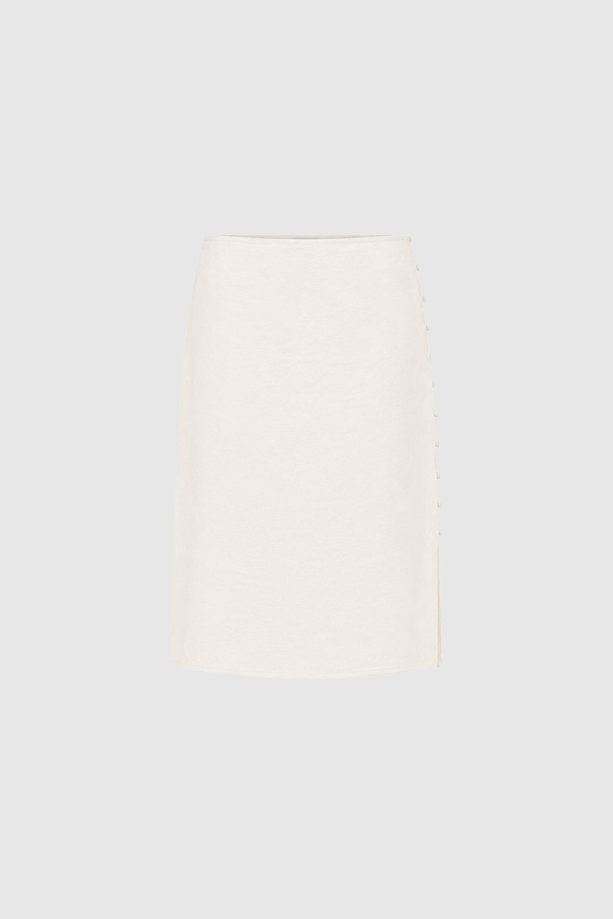 Raw Silk Pencil Skirt - Cloud Cream - Ghost
