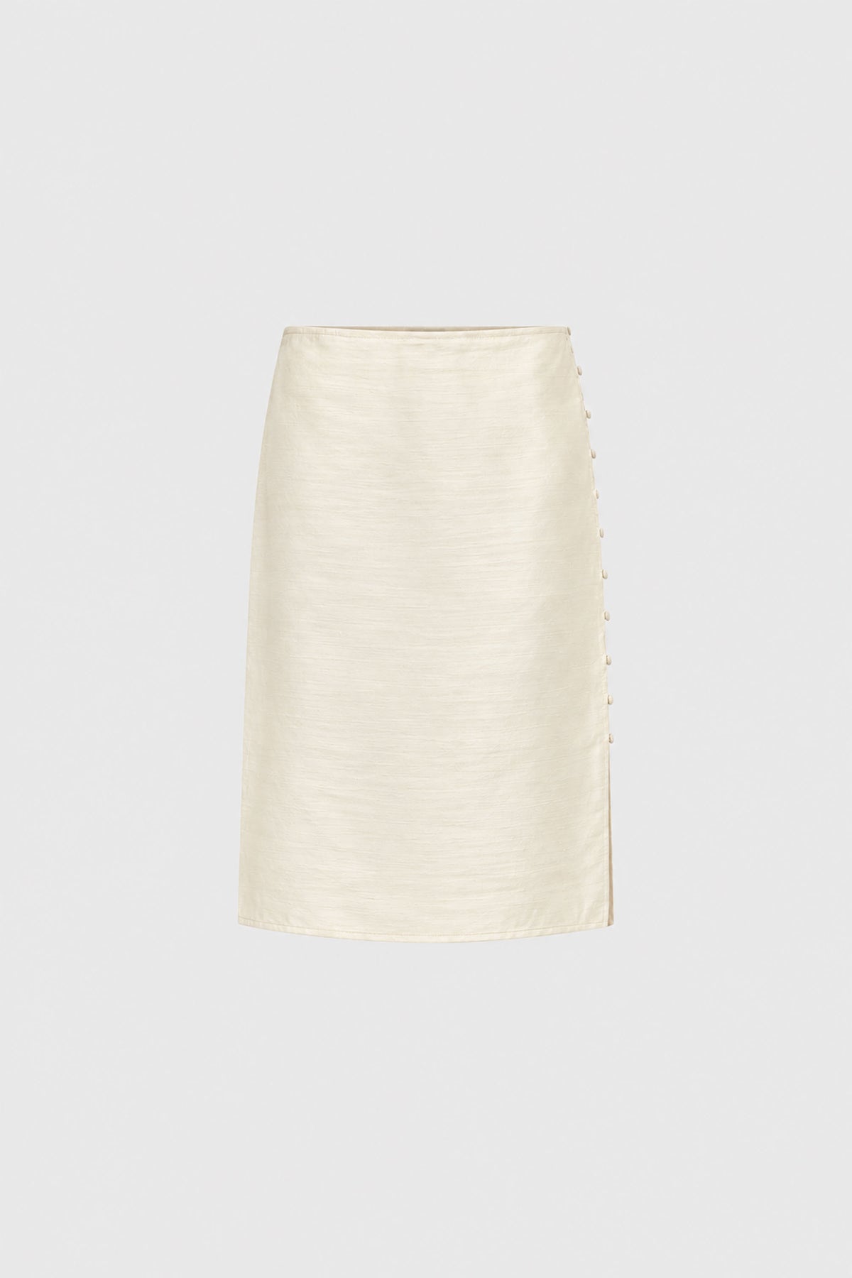 Raw Silk Pencil Skirt - Cloud Cream