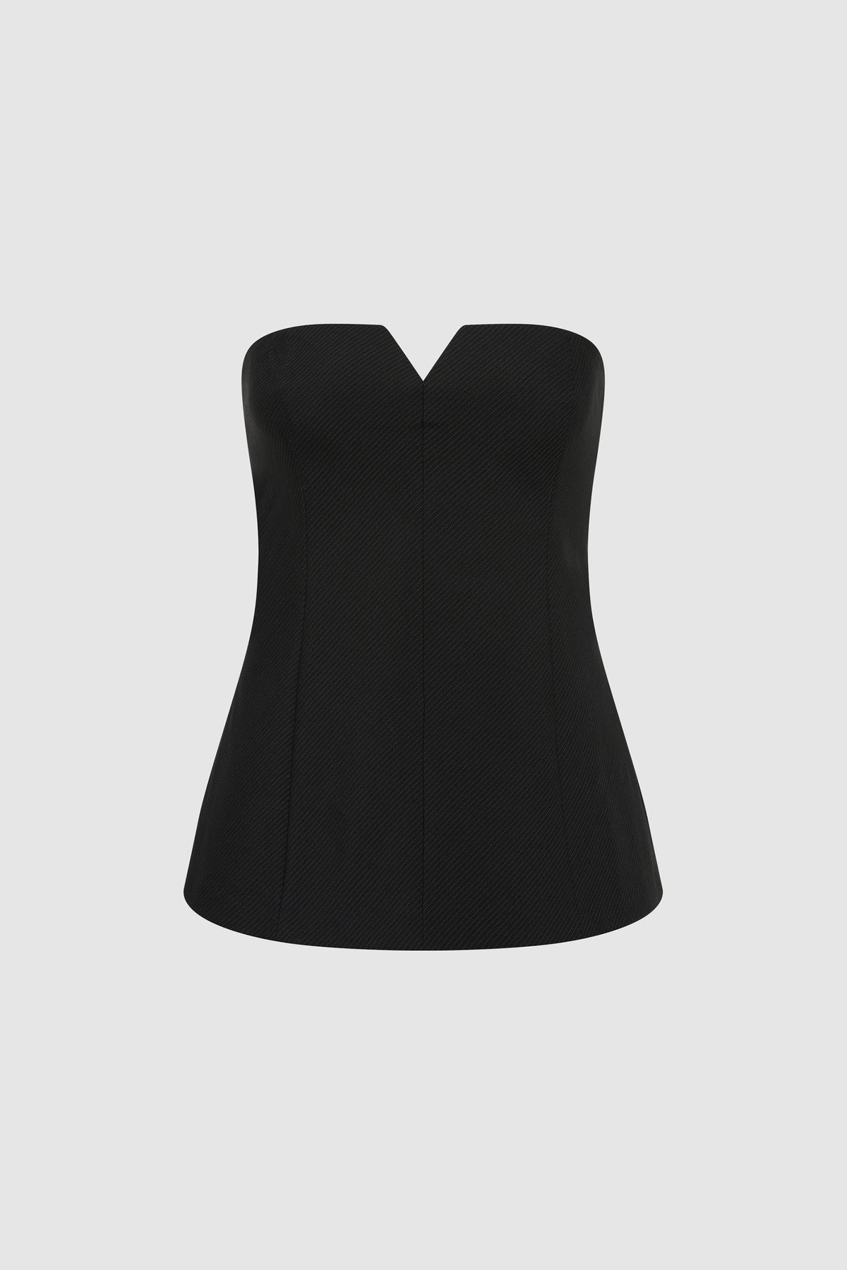 Wool Pinstripe Strapless Bodice - Fine Pinstripe