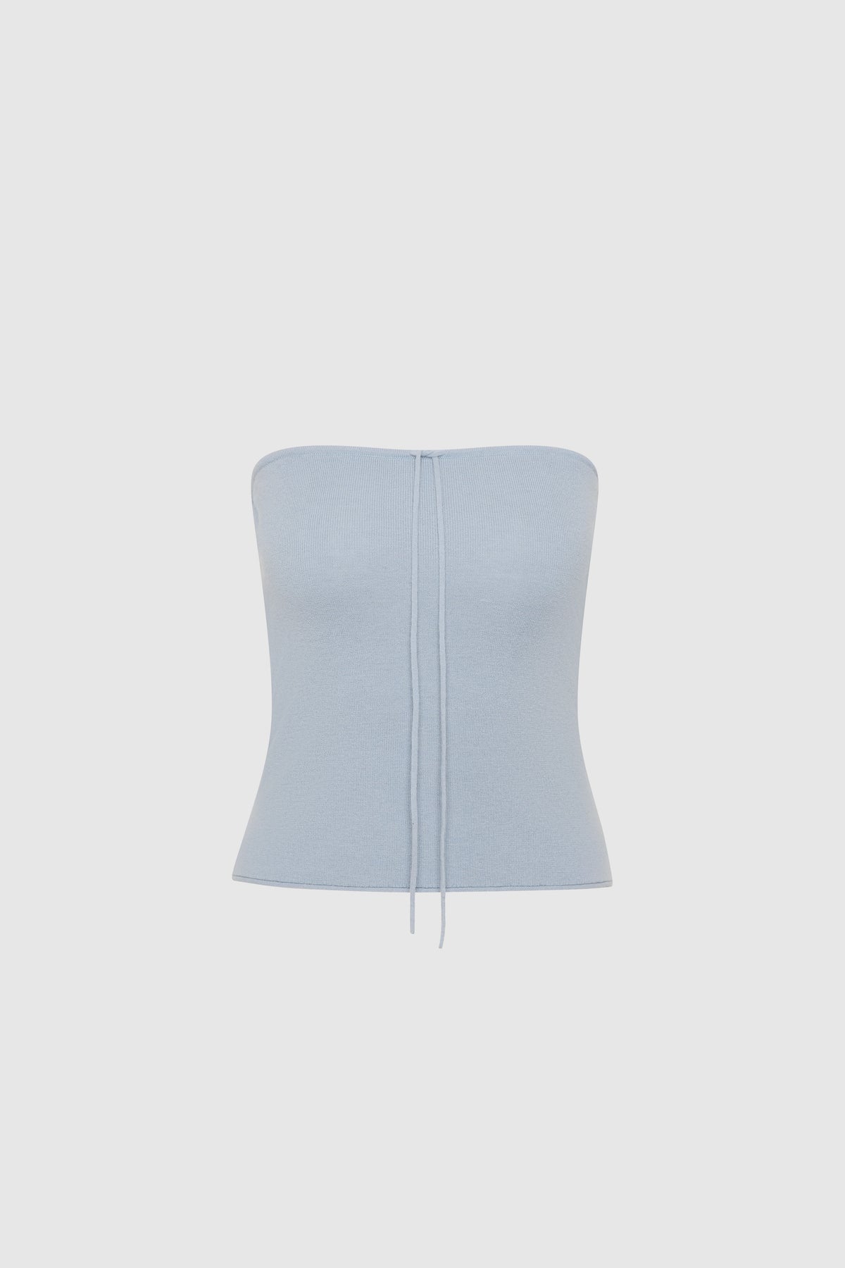 Wool Strapless Top - Light Steel