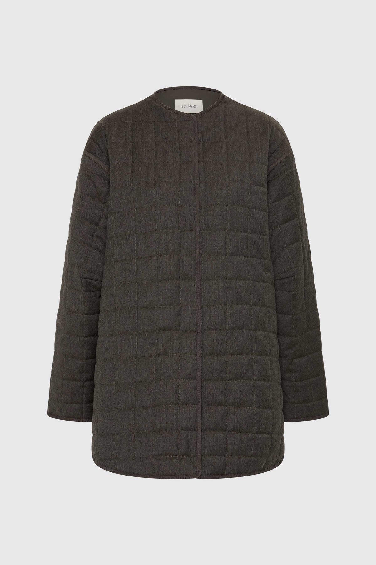 Wool Stitched Pillow Jacket - Mulch