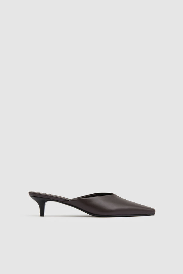 Pointed Mule Heel - Coffee
