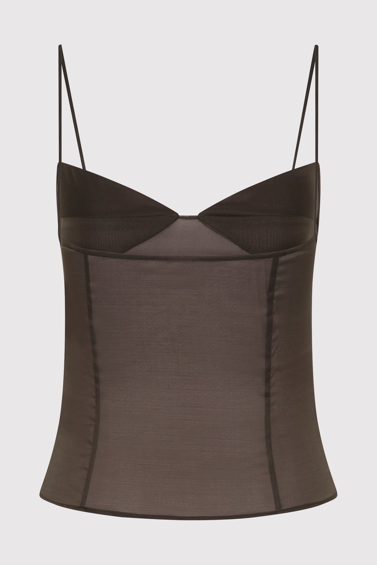 Transparent Silk Cami - Black Olive