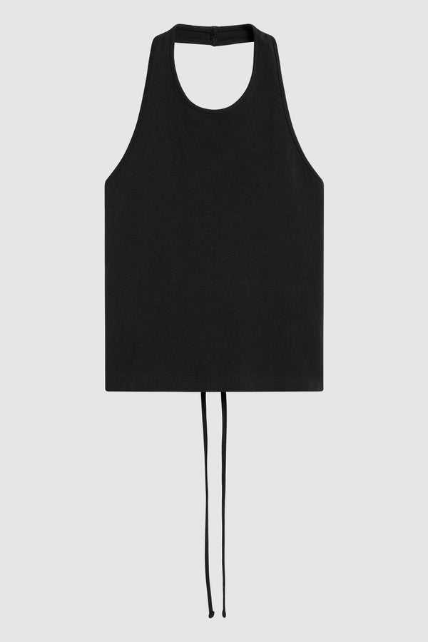 Soft Jersey Halter Top - Jet Black