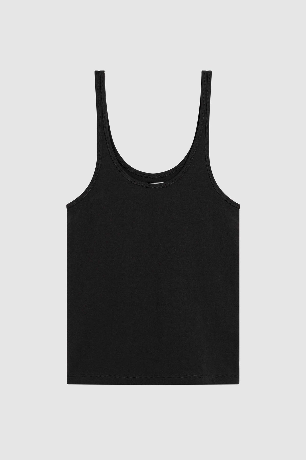 Soft Jersey Slim Scoop Tank - Jet Black