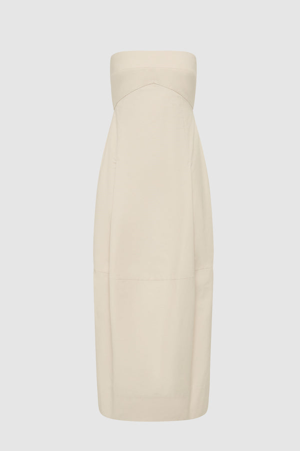 Canvas Pleat Cocoon Dress - Shell