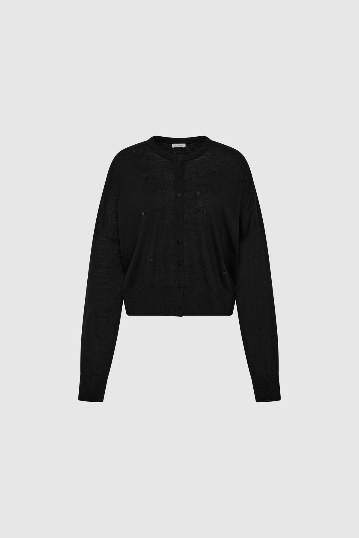 Superfine Merino Wool Cardigan - Black - Ghost