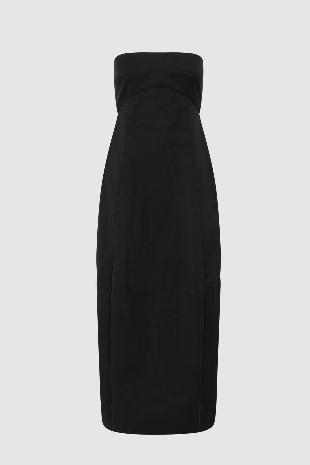Canvas Pleat Cocoon Dress - Black