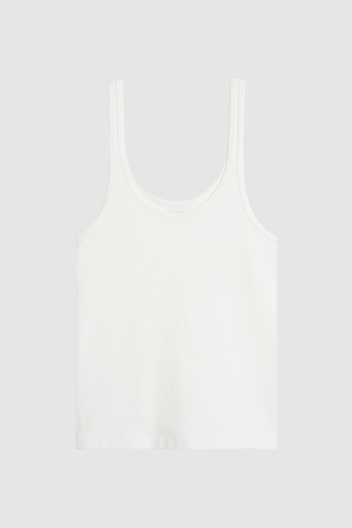 Soft Jersey Slim Scoop Tank - White
