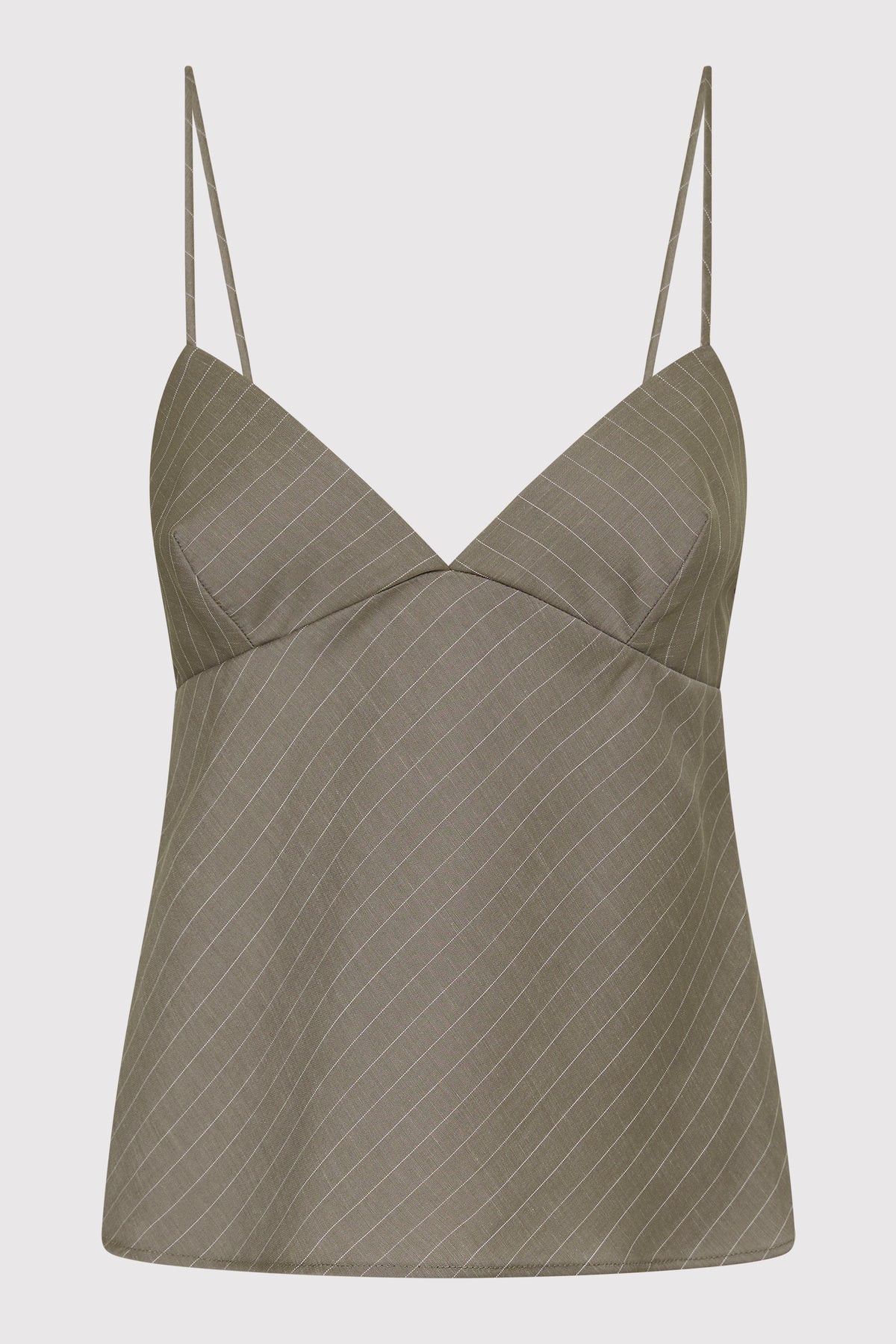 Bias Cami - Khaki Pinstripe