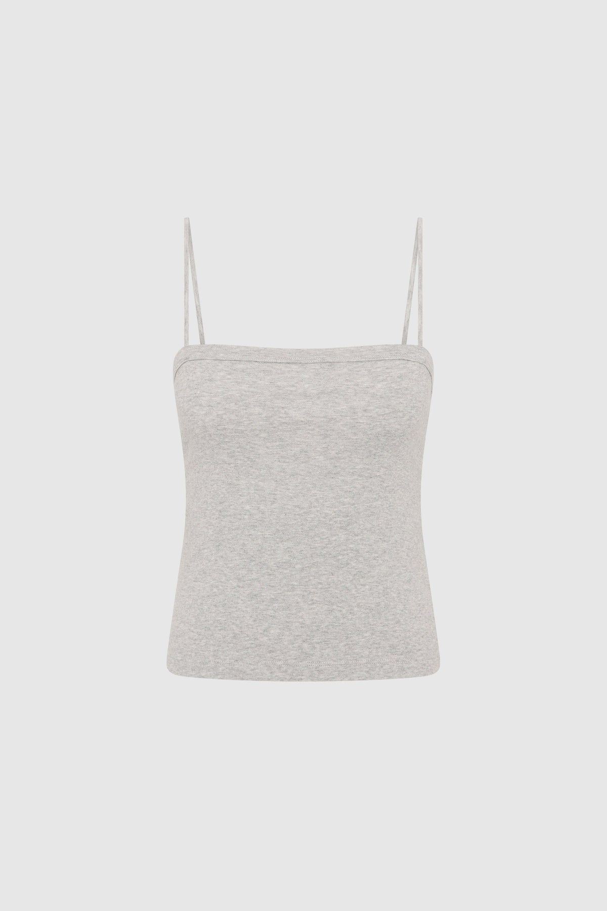 Organic Cotton Square Neck Cami - Grey Marle