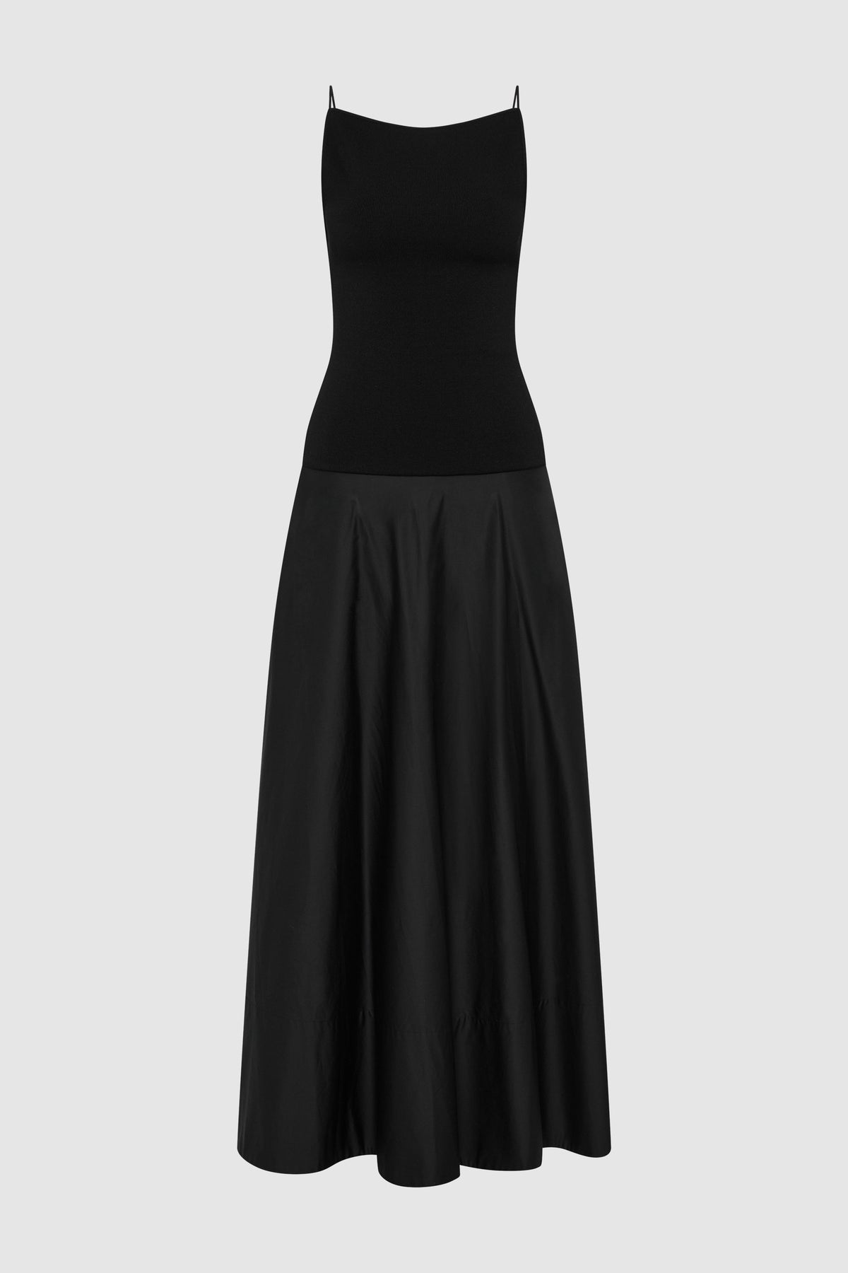 Backless Circle Hem Dress - Black