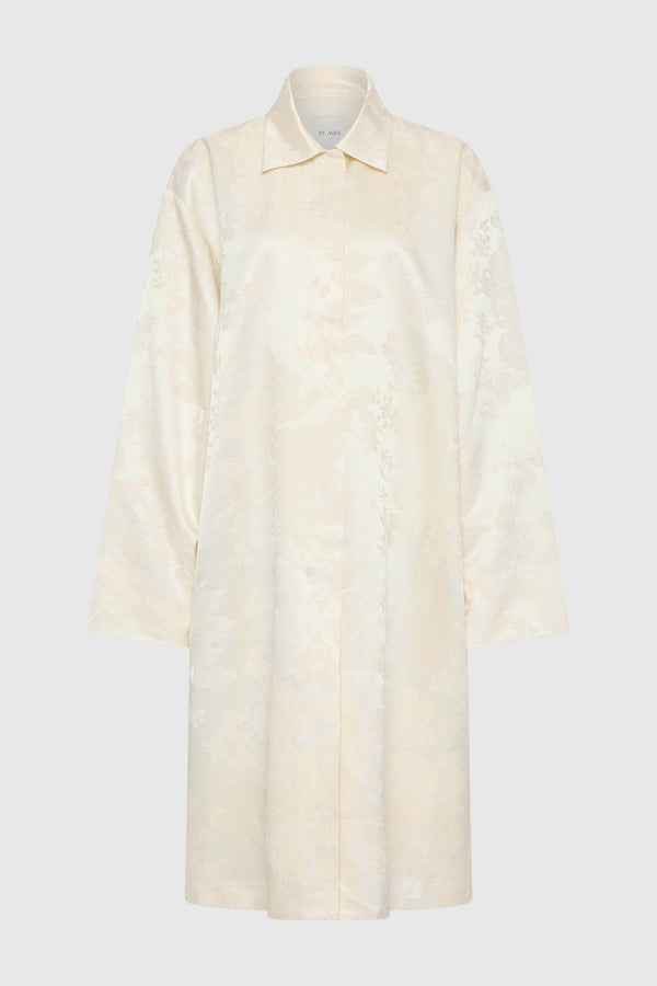 Silk Wool Jacquard Coat - Talco