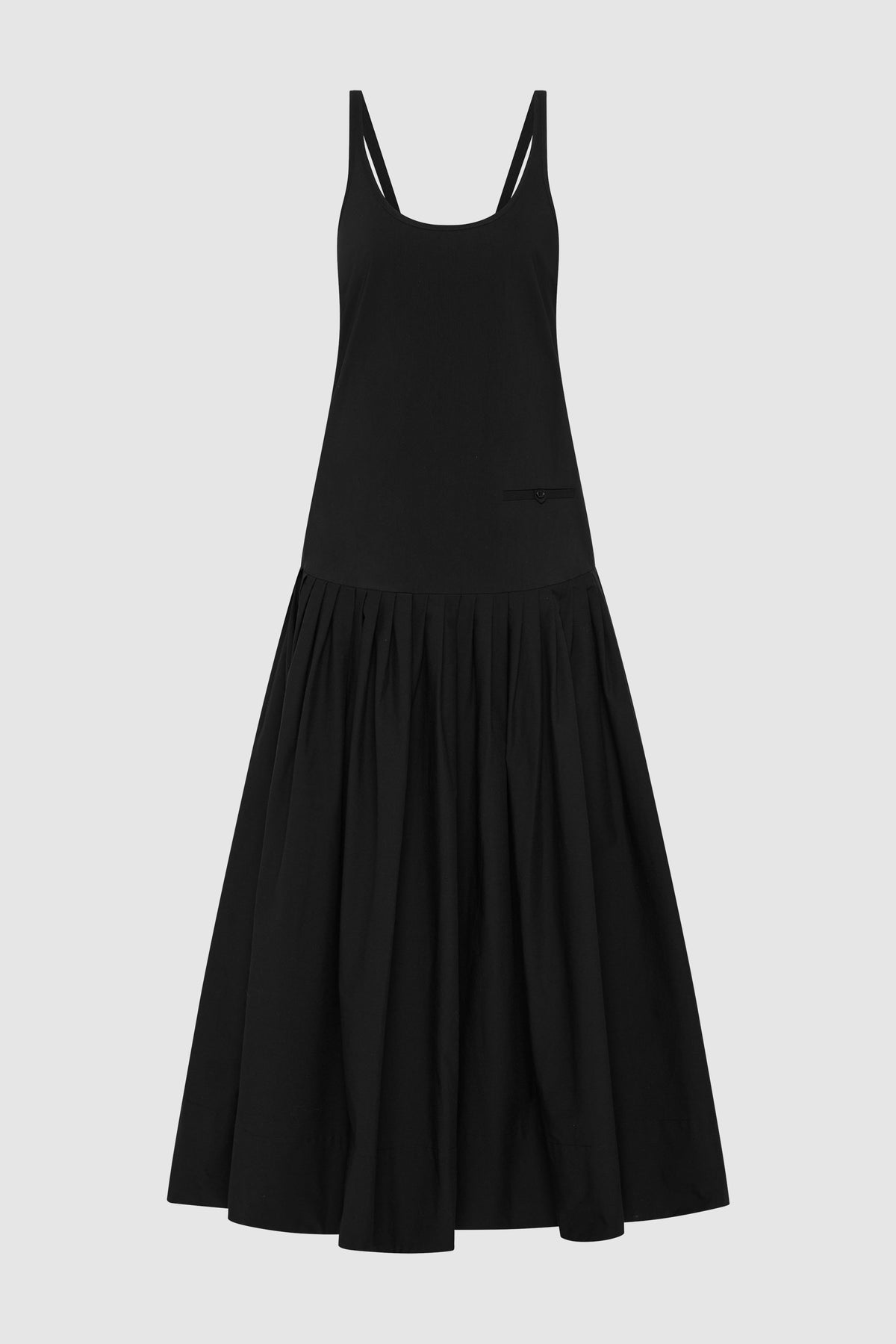 Relaxed Pleat Dress - Black