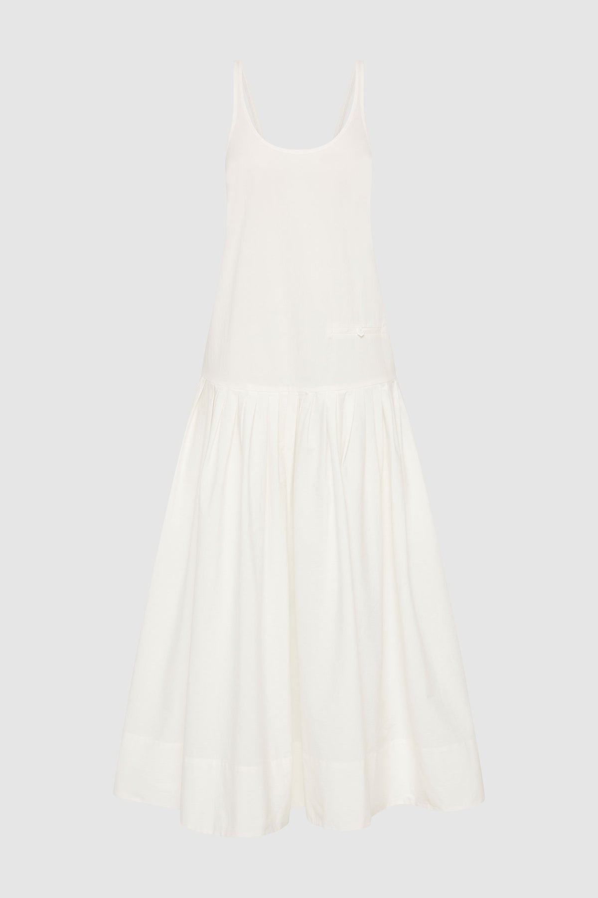 Relaxed Pleat Dress - Off White