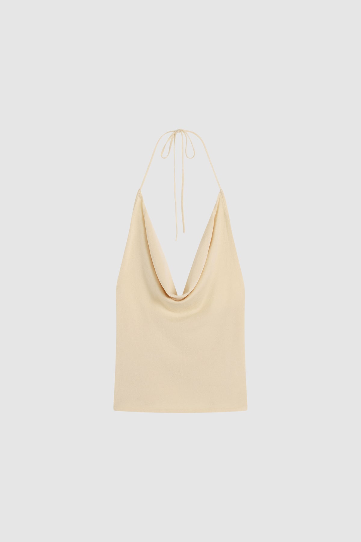 Cowl Halter Knit Top - Shell