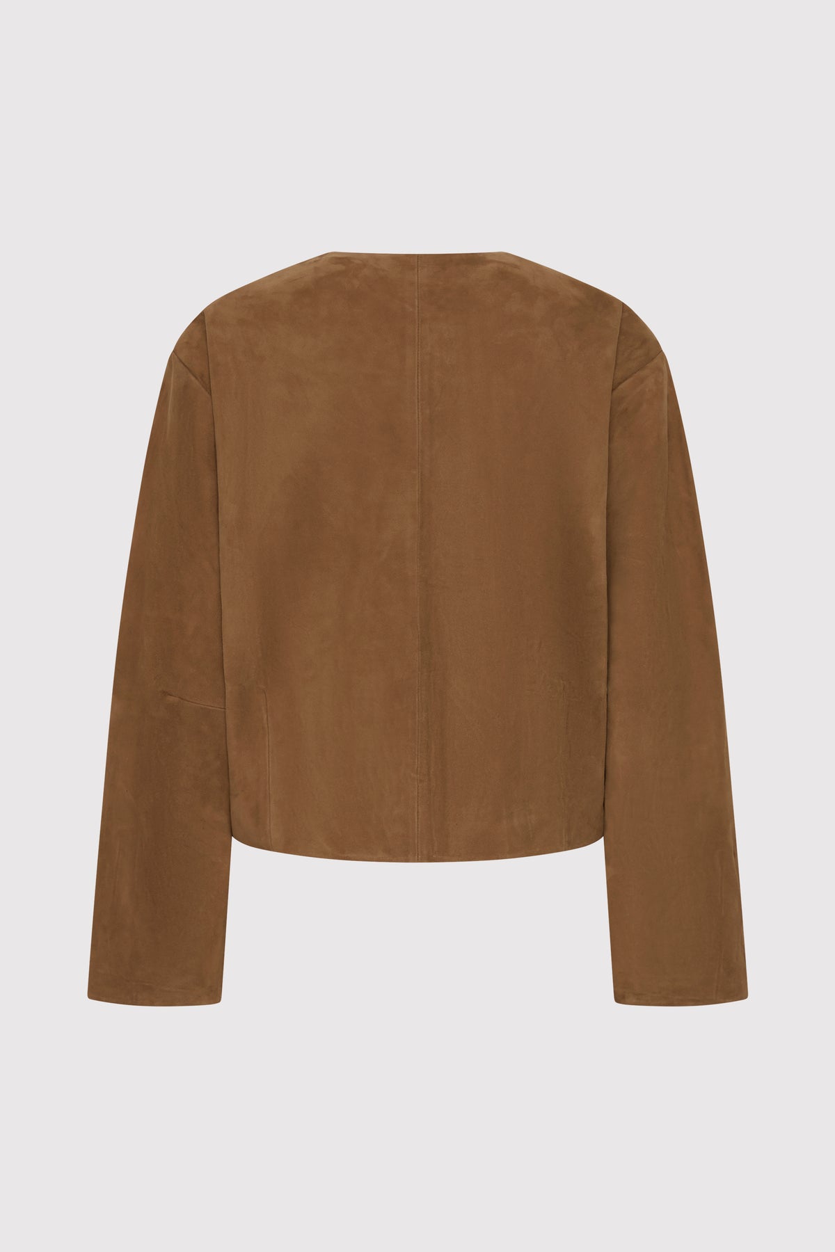 Suede Utility Cocoon Bomber - Toffee