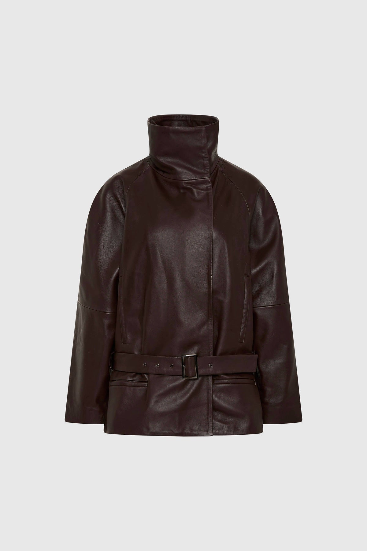 Leather Cinch Jacket - Chocolate - Ghost