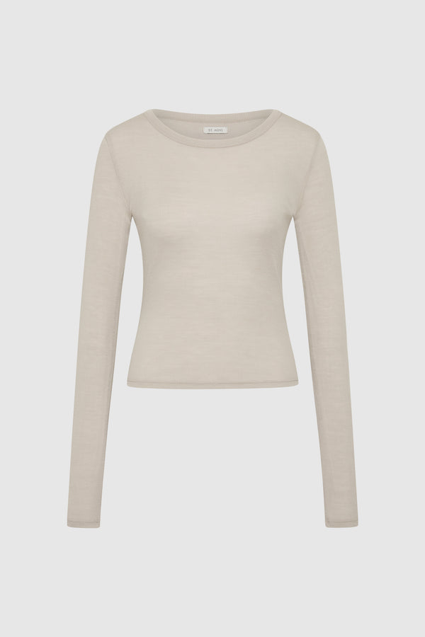 Baby Wool Long Sleeve Top - Soft Ash