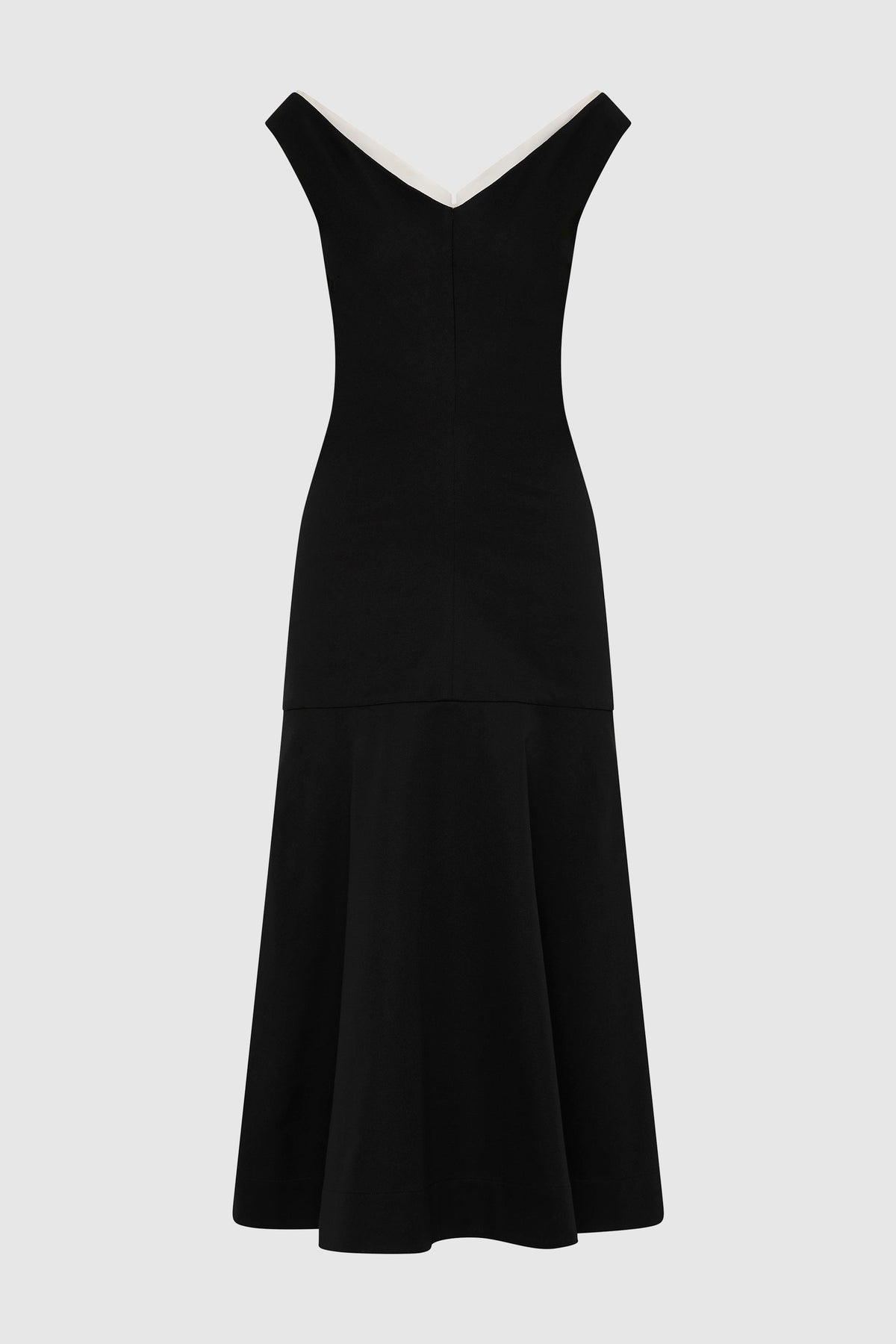 Compact Cotton Off Shoulder Dress - Black - Ghost
