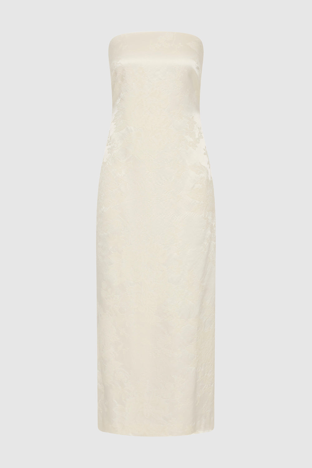 Silk Wool Jacquard Strapless Dress - Talco - Ghost