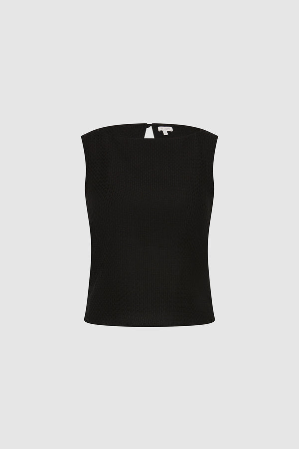 Textured Weave Top - Black
