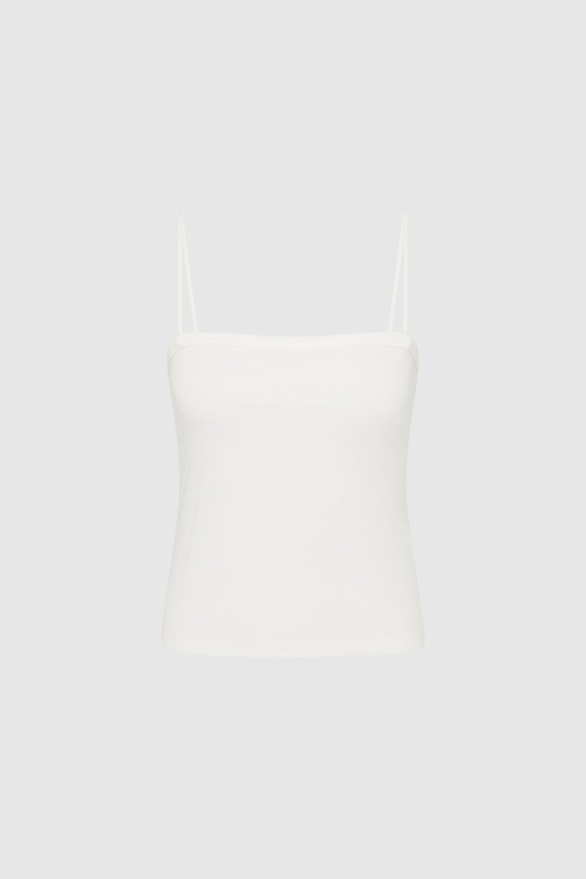 Organic Cotton Square Neck Cami - White