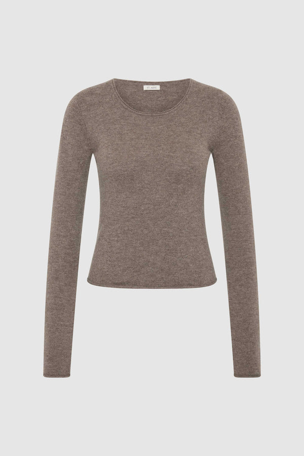 Fine Merino Wool Long Sleeve Top - Vapor