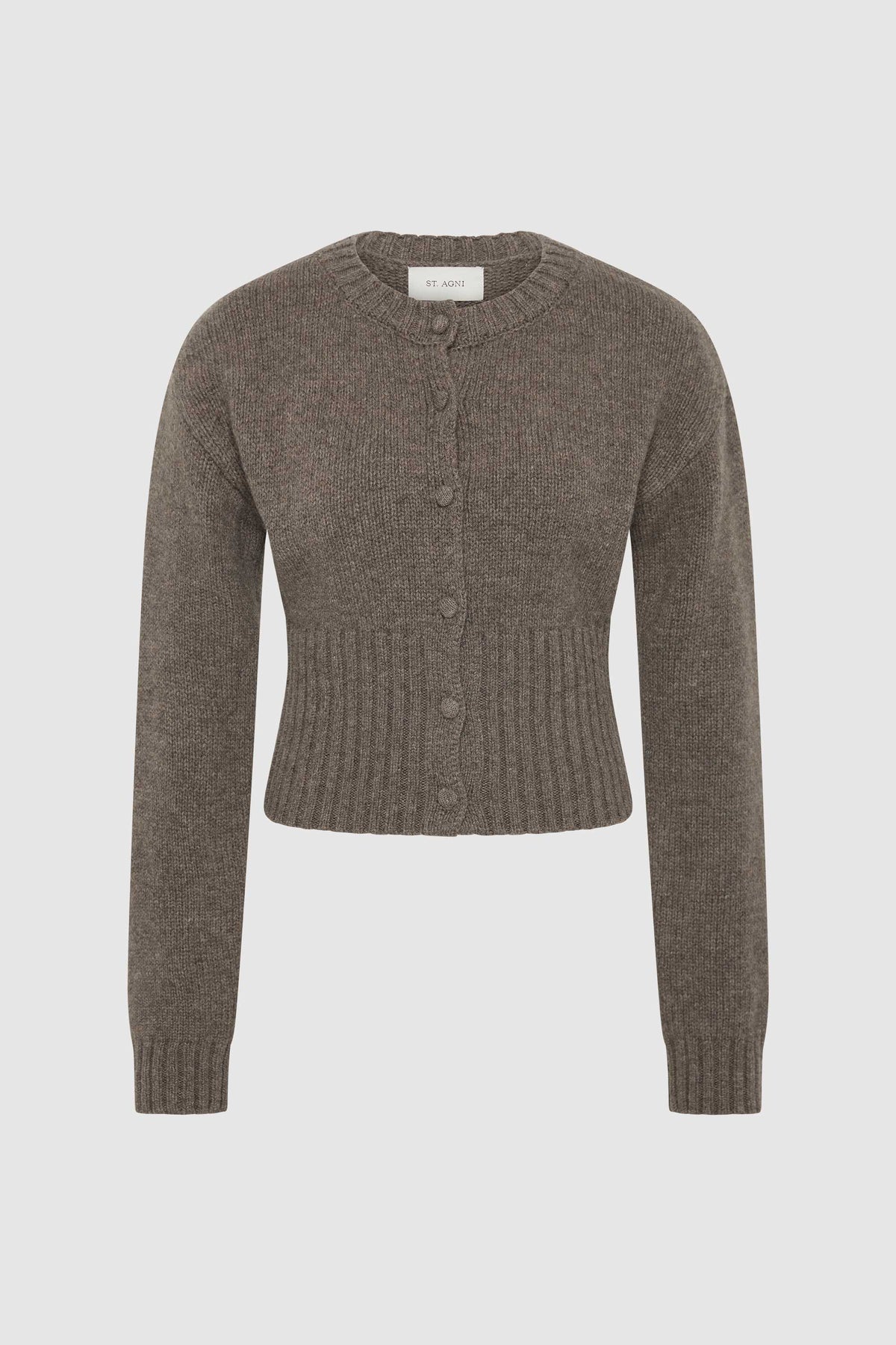 Wool Cardigan - Taupe Melange
