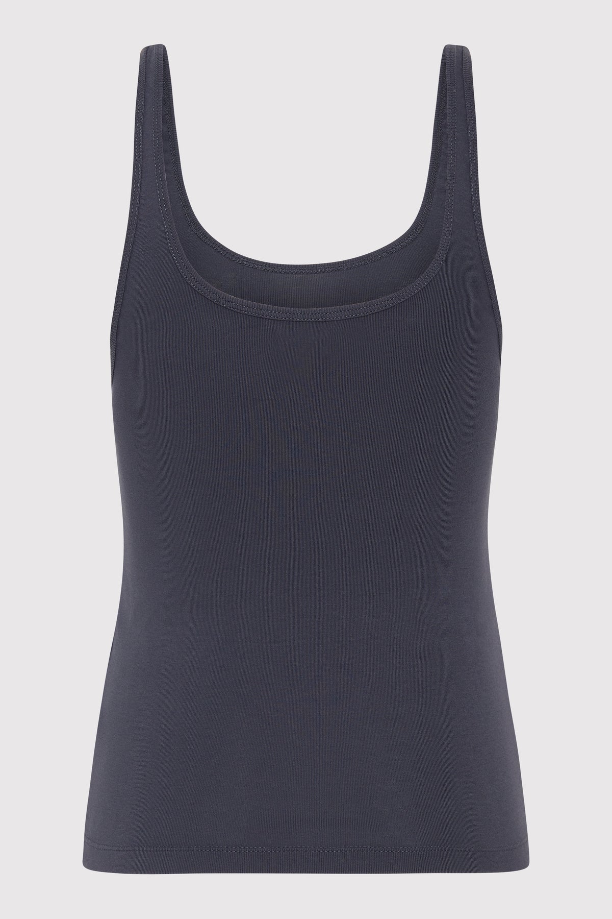Organic Cotton Slim Scoop Tank - Storm