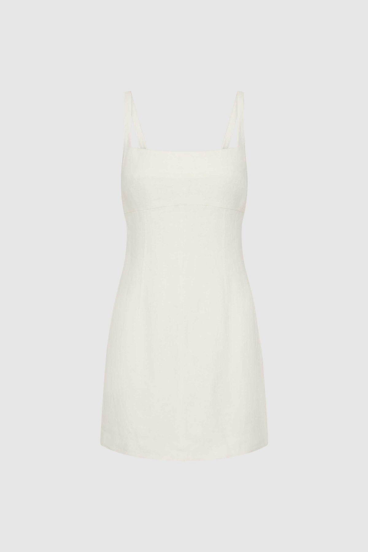 Tailored Square Neck Mini Dress - Off White