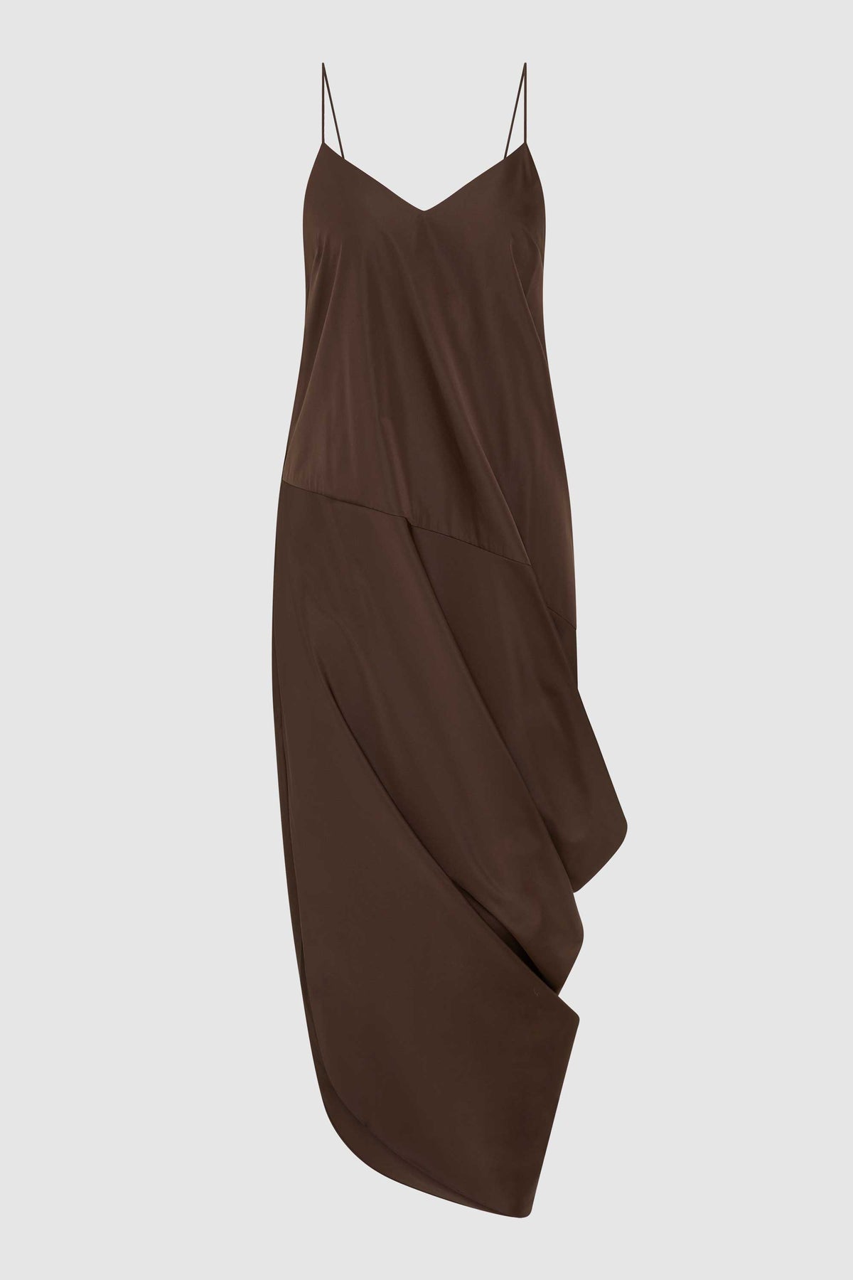 Paper Taffeta Drape Dress - Mocha