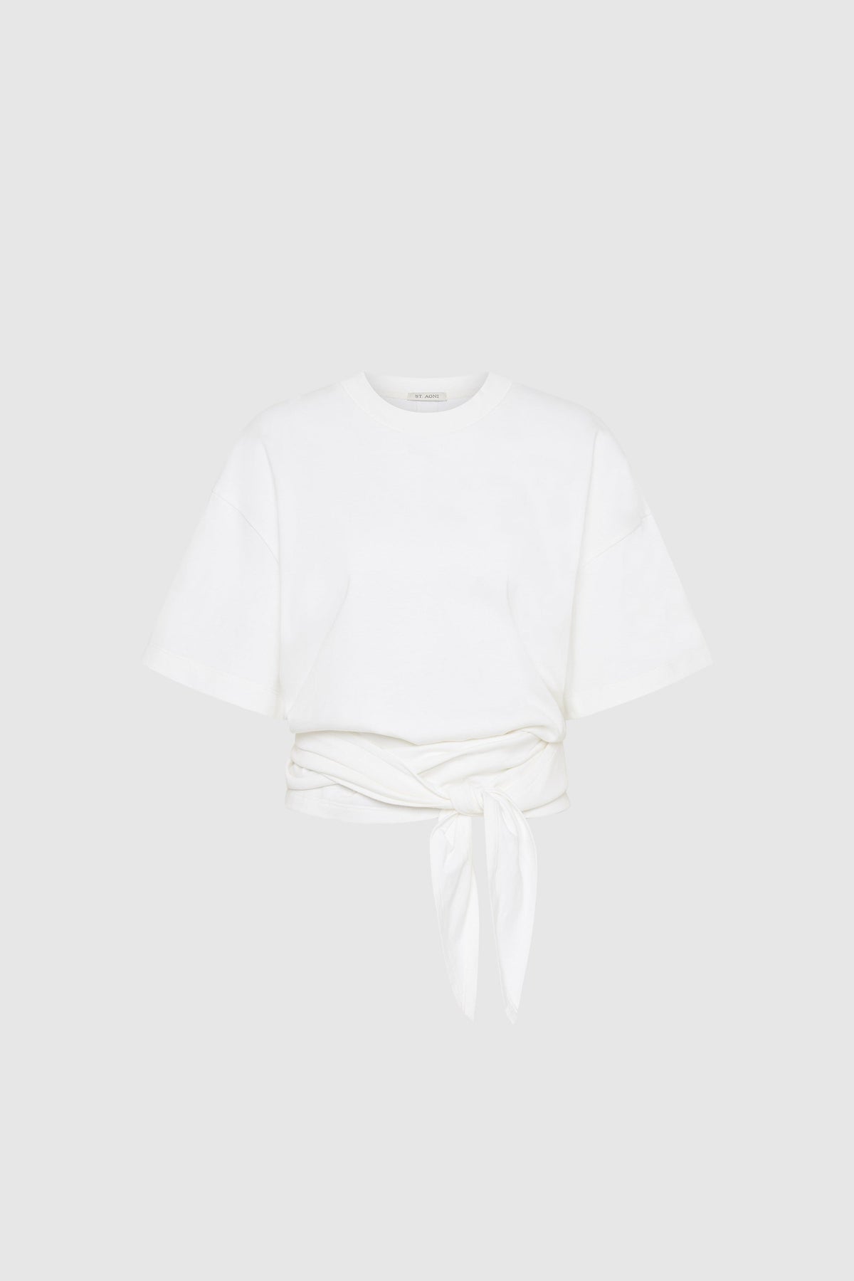 Cotton Jersey Split Back Tee - Off White