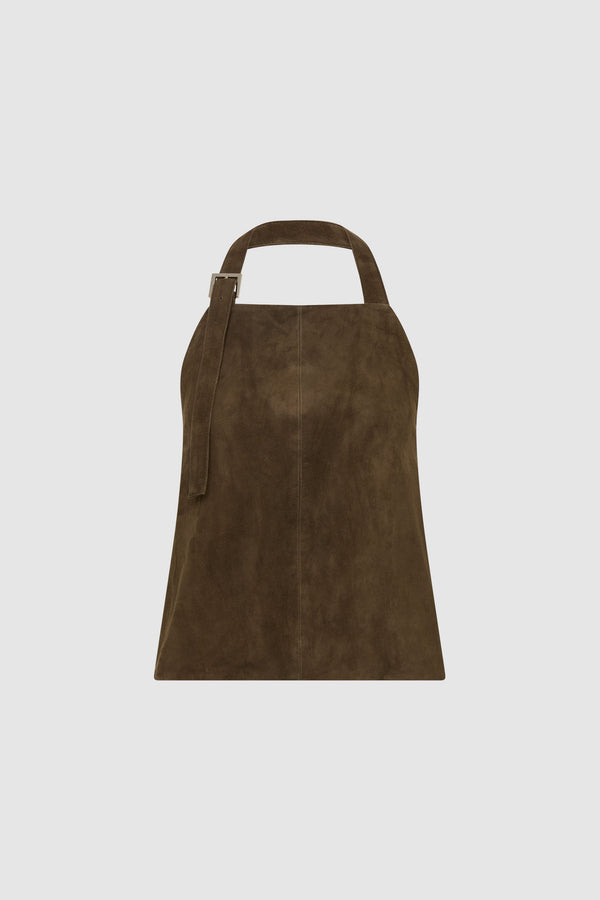 Suede Apron Top - Khaki
