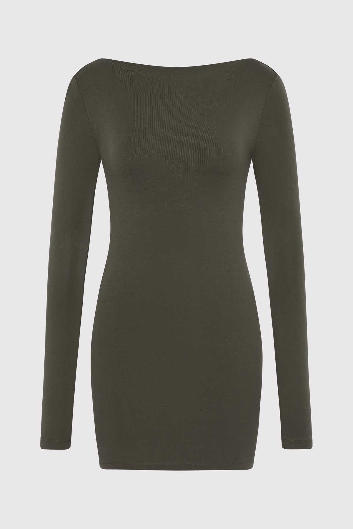 Organic Cotton Bateau Dress - Khaki