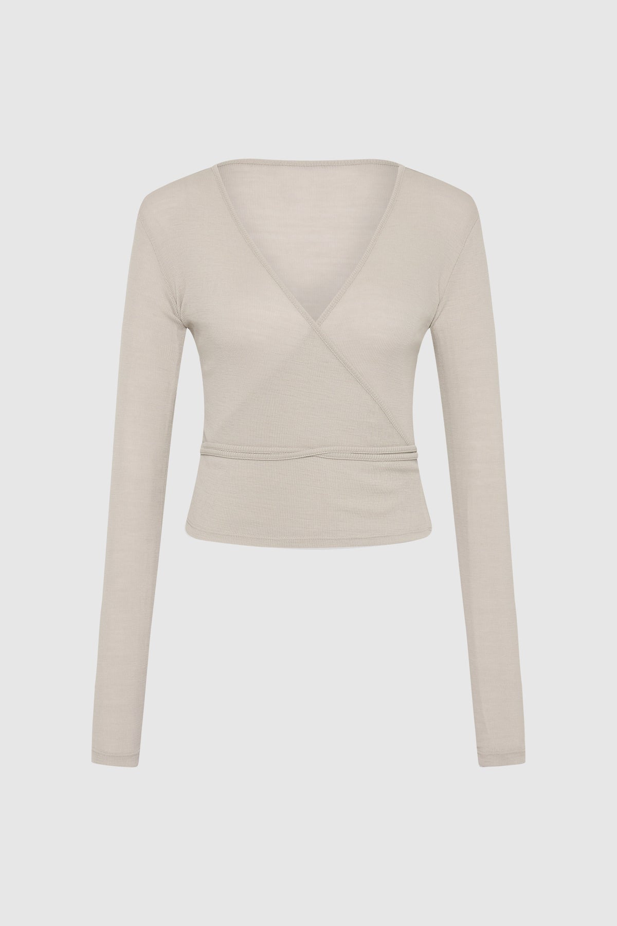Baby Wool Wrap Top - Soft Ash
