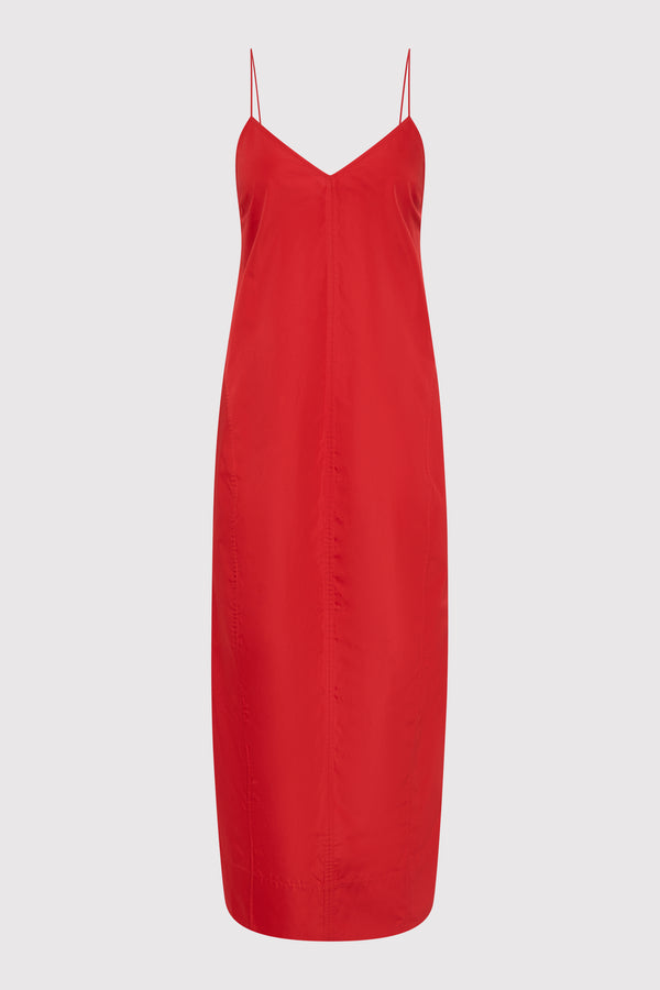 Paper Taffeta Cocoon Dress - Red