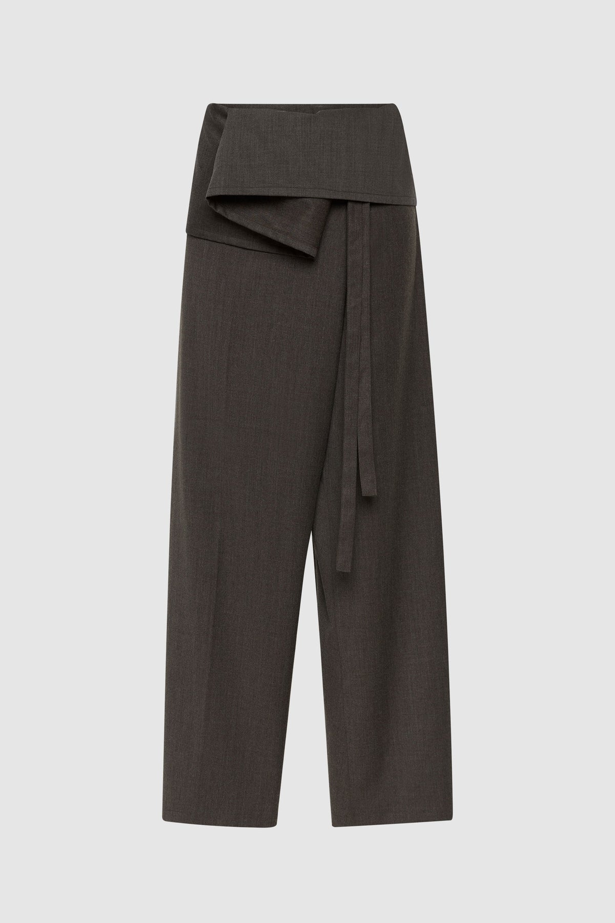 Wool Tailored Fisherman Pants - Mulch