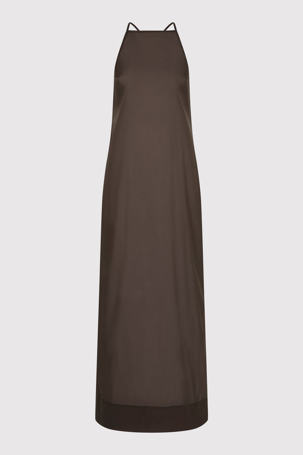Transparent Column Dress - Black Olive