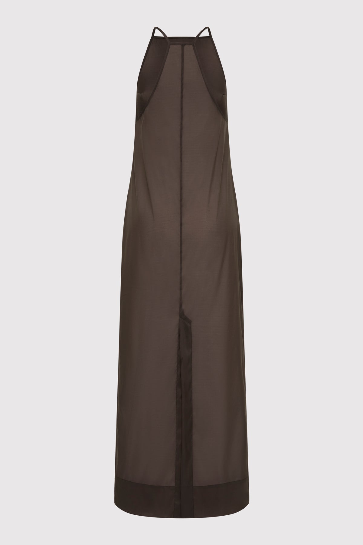 Transparent Column Dress - Black Olive