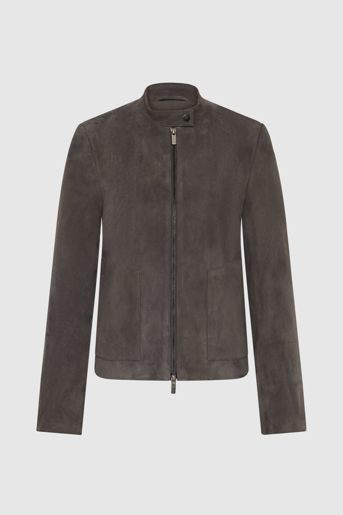 Suede Moto Jacket - Steel