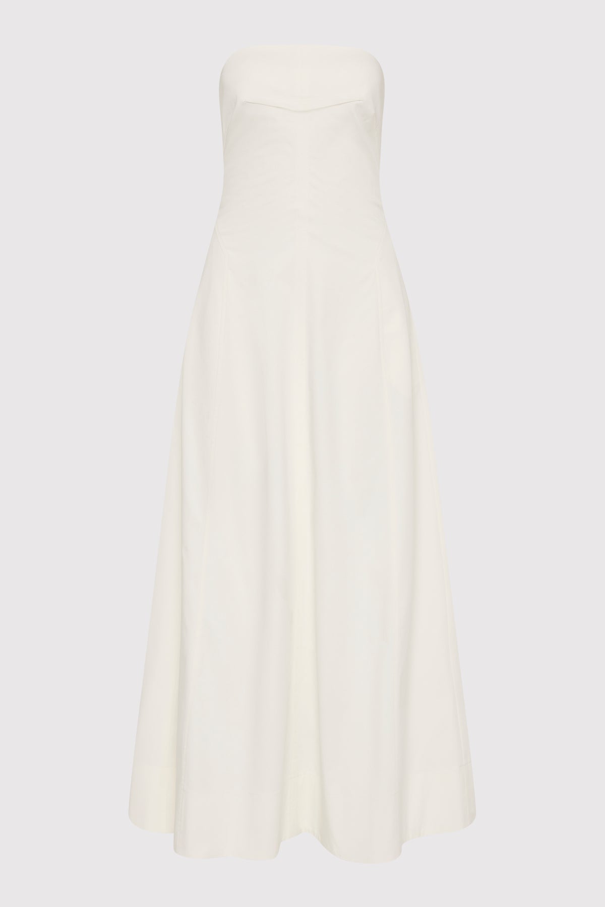Sculpted Cotton Strapless Dress - Milk