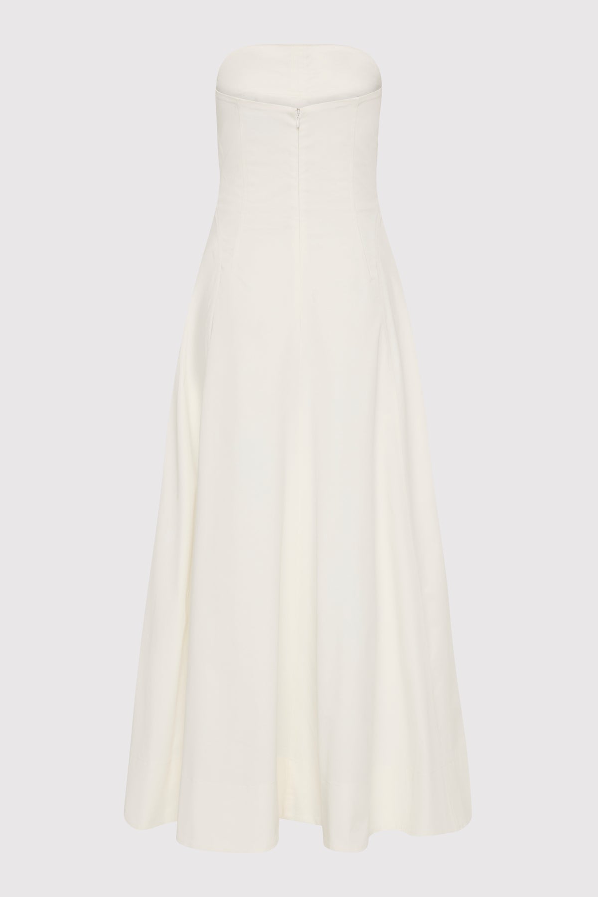 Sculpted Cotton Strapless Dress - Milk