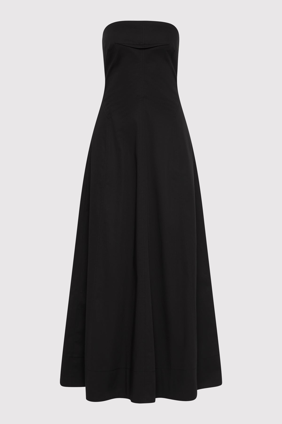 Sculpted Cotton Strapless Dress - Black