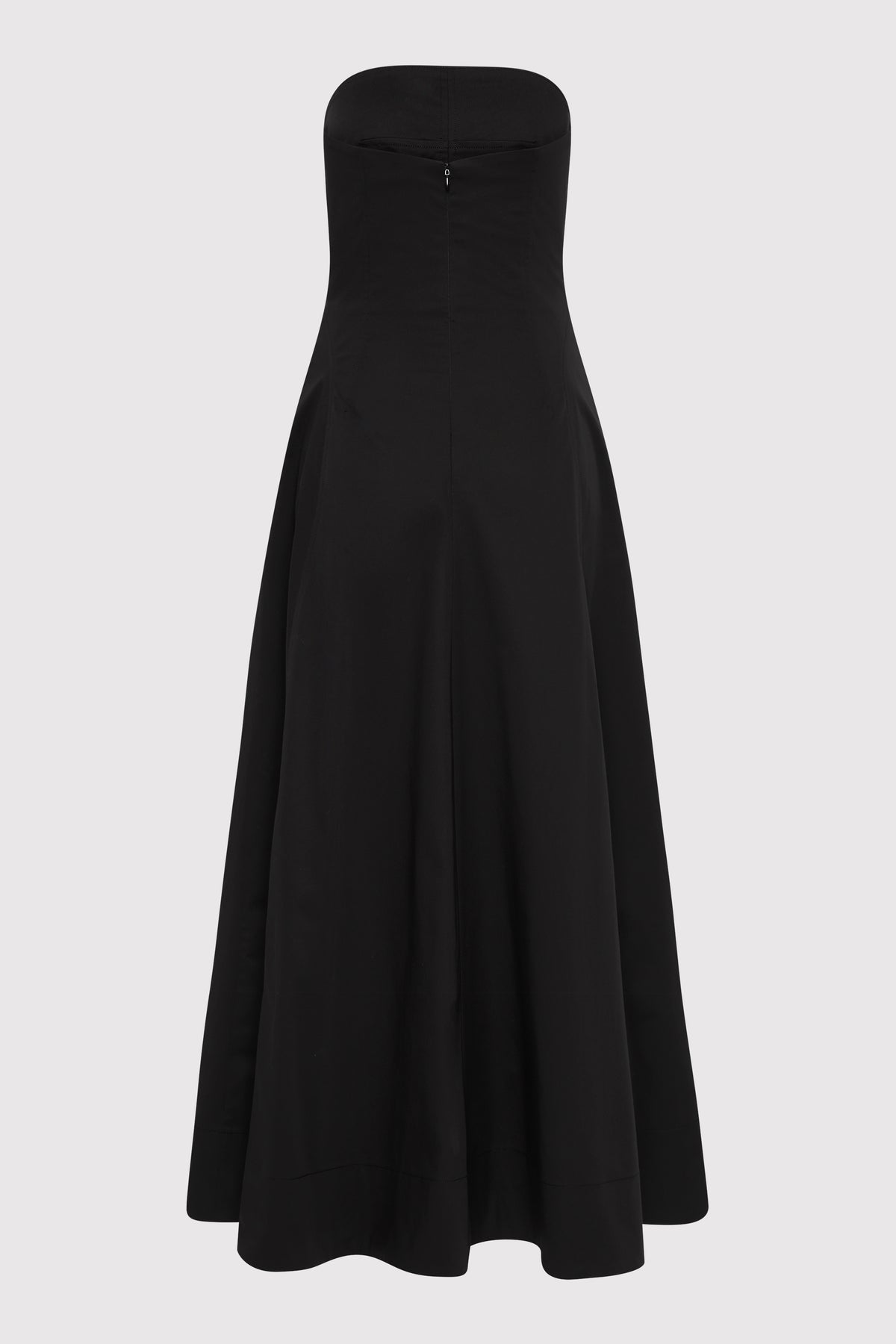 Sculpted Cotton Strapless Dress - Black