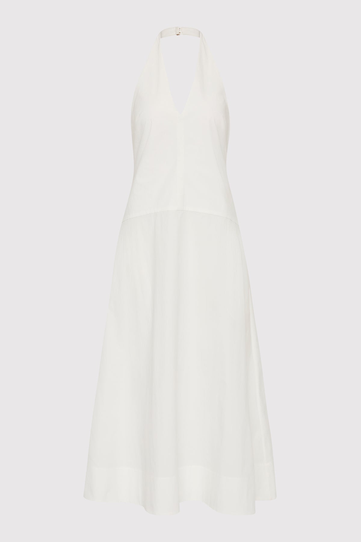 Halter Plunge Dress - White