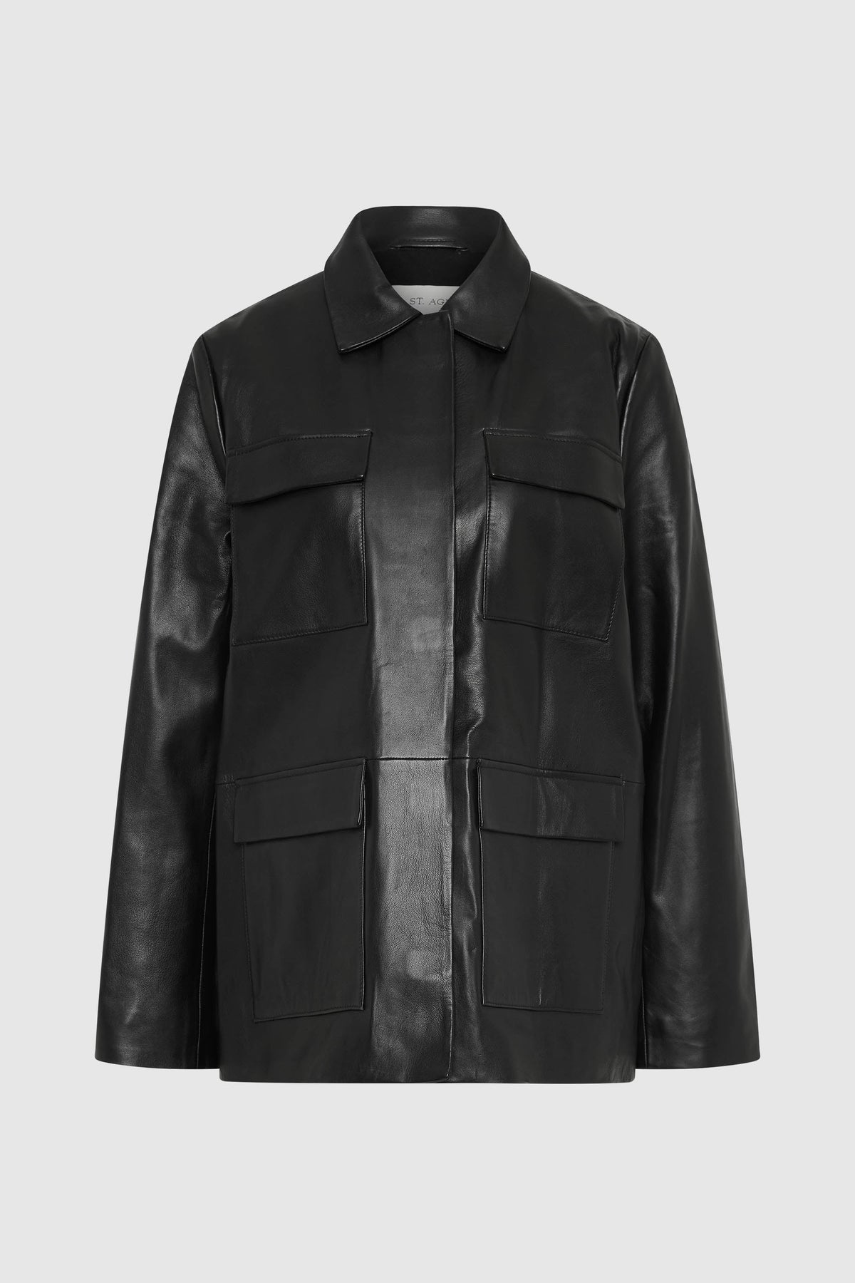 Four Pocket Leather Jacket - Black