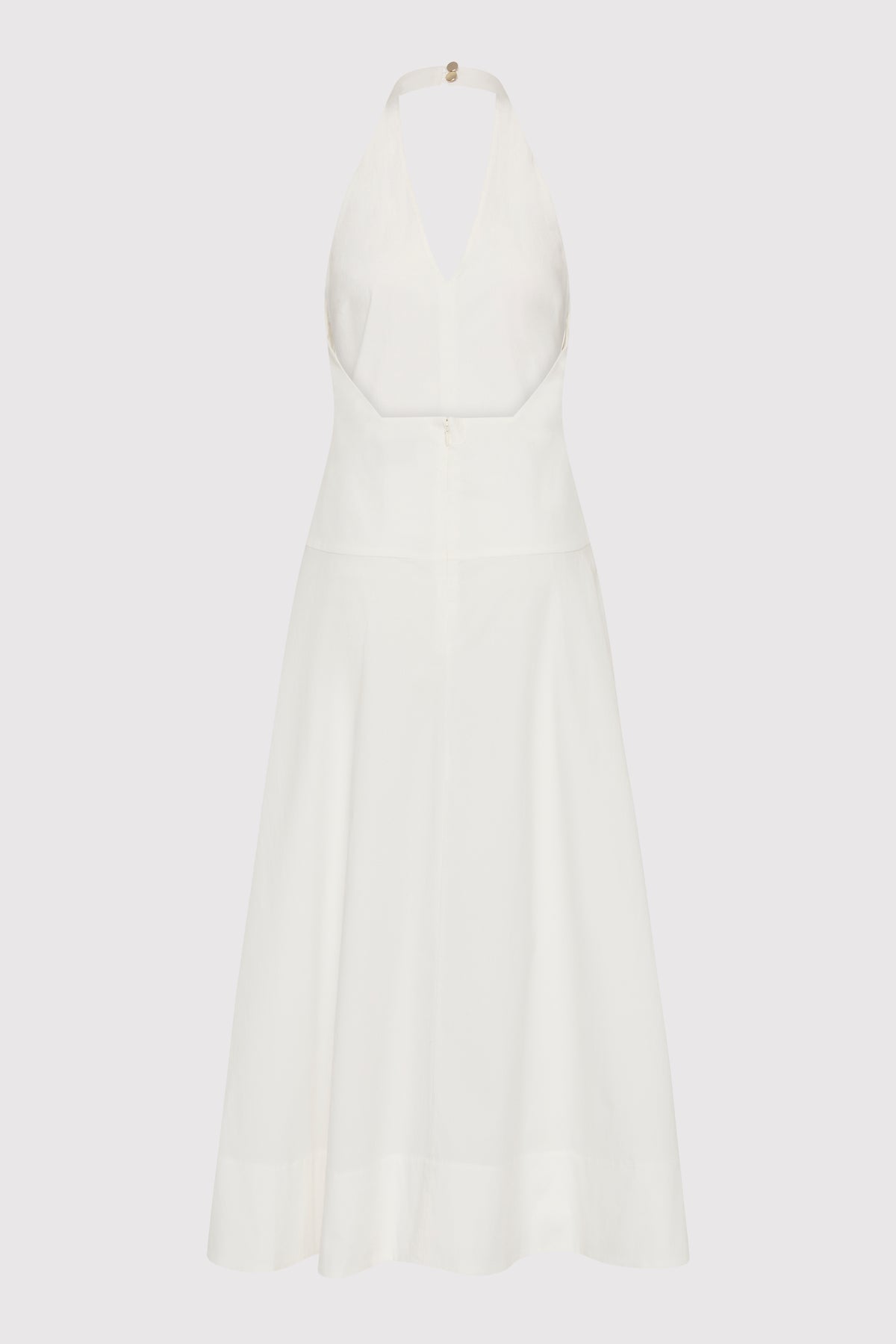 Halter Plunge Dress - White